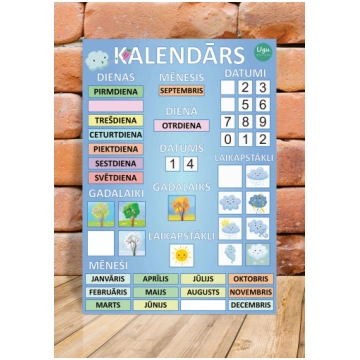 KALENDĀRS. Interaktīvais plakāts, A3, 3 krāsās. - 