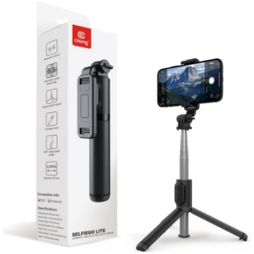 Compact selfie stick Bluetooth tripod black ( CRGS
