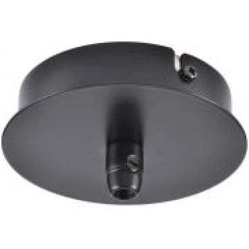 FITU ceiling canopy, single, round, black, incl. s