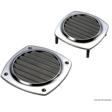 Air vent AISI316 129x129 mm w/studs (53.301.83) Os