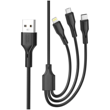 XO NB230 3in1 (Micro USB Lightning Type-C) 1m MAN#
