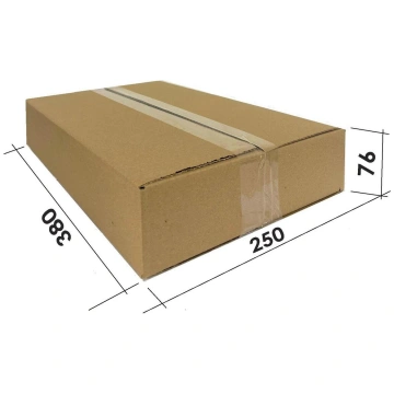 Kartona kaste 380x250x76mm, FEFCO0201, brūna, pako