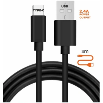 Kabelis Alburnus, USB/USB Type-C, 300 cm, melna kr