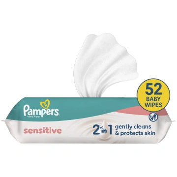 Pampers Sensitive Mitrās Salvetes Mazuļiem, 52 Mit