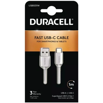 Duracell USB Type-C uz USB 3.0 kabelis 1M USB A US