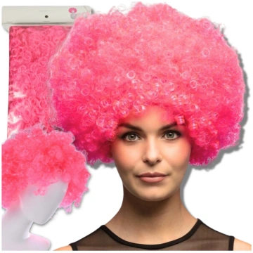Rozā afro parūka ballītēm un karnevāliem - afro wi
