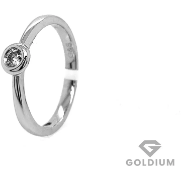 Baltā zelta gredzens (18K) ar briljantu 0.10ct