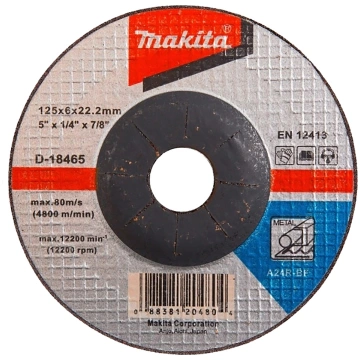 Slīpripa MAKITA 125x6.0mm A24R-BF metālam D-18465 