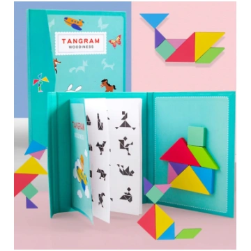 Magnētiska grāmatu puzzle 3D Tangram bloki