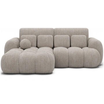 Covelion Corner Sofa Bed with Storage, White Velve