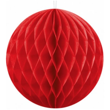 Papīra bumba, sarkanā, 10 cm PartyDeco KB10-007