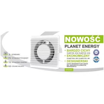 Sienas ventilators airRoxy 100 mm 8 W Planet Energ