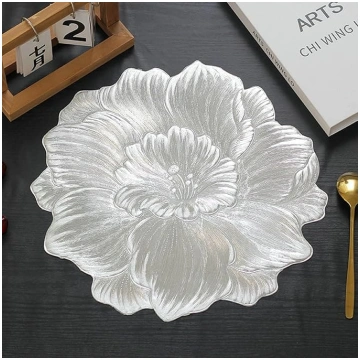 Modern Place Mats, Set of 6, Flower Shape, Heat-Re
