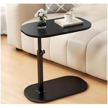 C-Shaped Side Table, Height-Adjustable Folding Tab