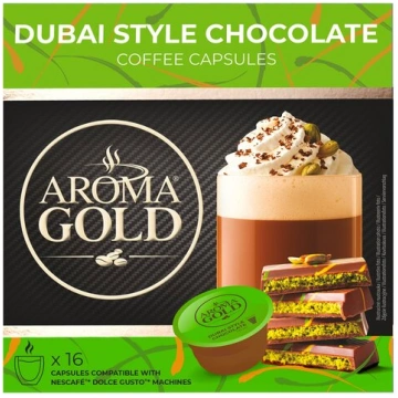 Kafijas kapsulas Aroma Gold Dubai stila šokolāde, 