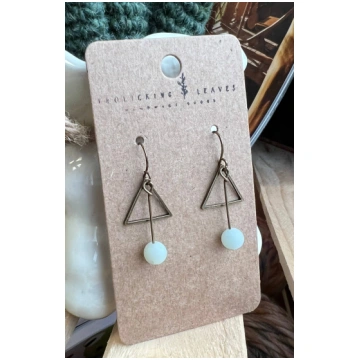 Frolicking Leaves Amazonite Bronze Triangle Earrin