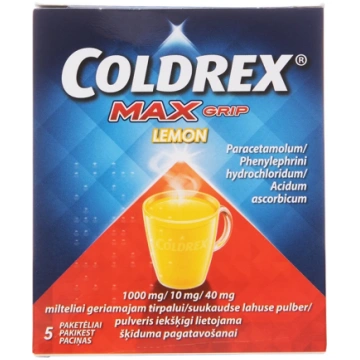 Coldrex Maxgrip Lemon pulveris ar citrona garšu, 5