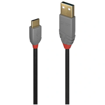 Lindy USB 2.0 Cable, Type-C to Type-A, 3m / Anthra