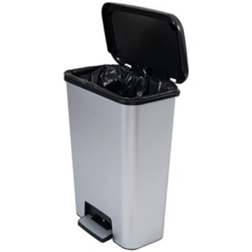CURVER Pedāļspainis metalizēts Compatta 50L sudrab