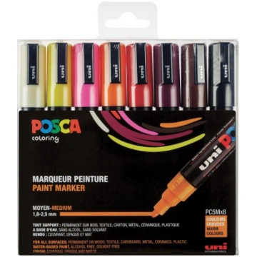 Posca - PC5M - Medium Tip Pen - Warm colors 8 pc 4