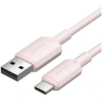 USB 2.0 A to USB-C 3A cable Vention CTQPH 2M (pink