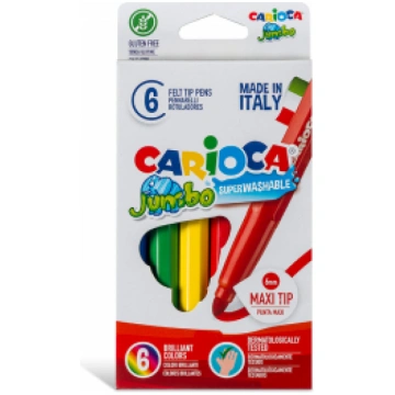 Flomasteri CARIOCA JUMBO kartona iepakojums, 6 krā