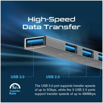 HUB USB Promate Promate LiteHub-4 USB-C Hub 3xUSB2