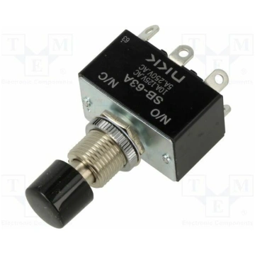Switch: push-button; Pos: 2; DPDT; 5A/250VAC; ON-(