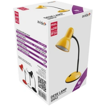 Galda lampa Avide E27 max 40W, dzeltena