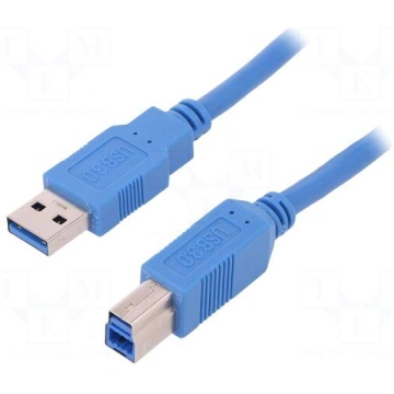 Cable | USB 3.0 | USB A plug,USB B plug | 1m | blu
