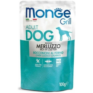 MONGE DOG GRILL COD suņu konservi Menca 100g