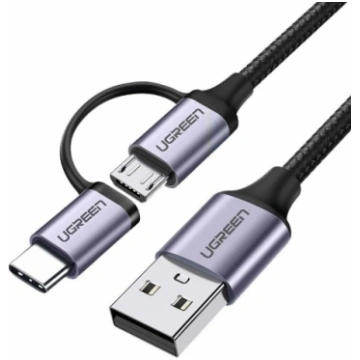 2in1 USB cable UGREEN Type-C / Micro USB, QC 3.0, 