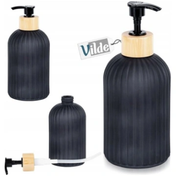 stikla ziepju dozators, melns, 400 ml Vilde