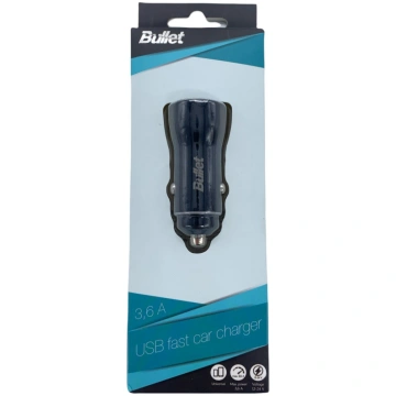 Adapteris - BULLET USB Car Charger Q3.0 + Type C 2