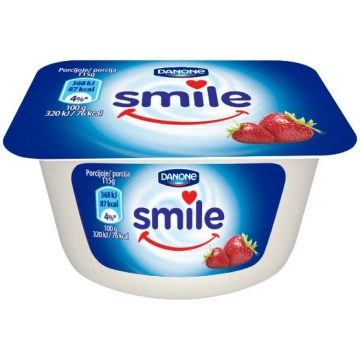 SMILE jogurta deserts ar zemeņu garšu, 115g DANONE