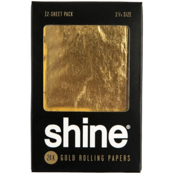 Shine 24K Gold Rolling Papers 1.25 Size 12-sheet P