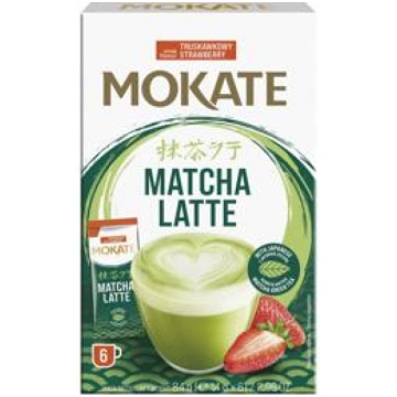 Šķīstošais dzēriens MOKATE Matcha zemeņu 6x14g