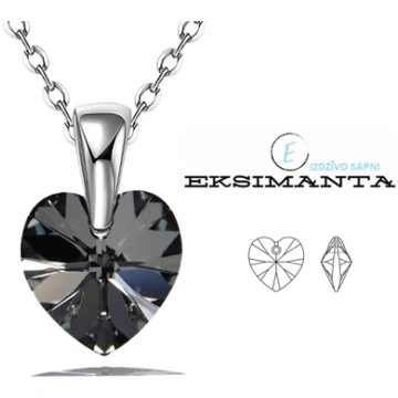 Sudraba Kaklarota ar Swarovski Elementu Eksimanta.
