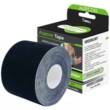Kinezioloģiskais teips Aupcon, 5 cm x 5 m, melns