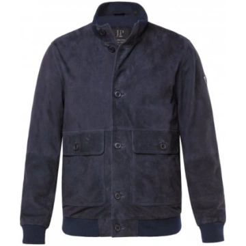 JP1880 Soft Goatskin Suede Leather Jacket Navy - Ā