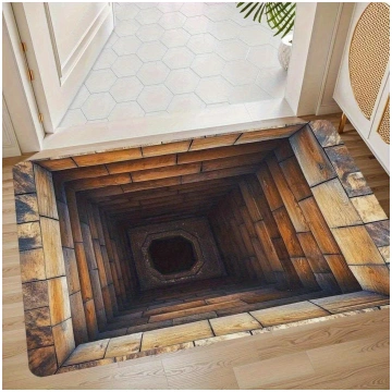 Optical Illusion Rug Vortex Design Doormat Non-Sli