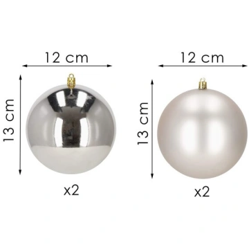 Ziemassvētku bumbiņas Springos CA1183 12 CM 4 GAB