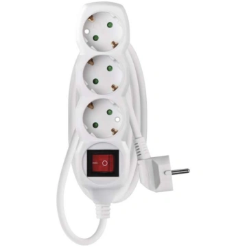 Current Extension cable 1.5m, 3x1.5 mm² 3 sockets 