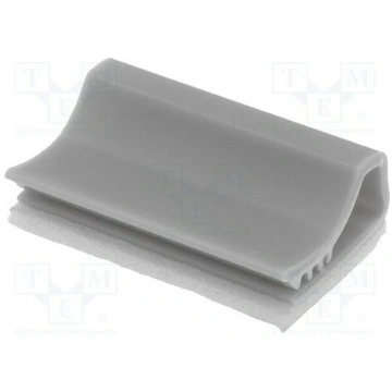 Self-adhesive cable holder; PVC; grey; Cable P-cli