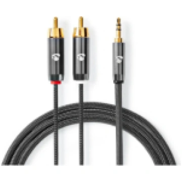 Kabelis Nedis AUX 3.5mm - 2x RCA 5m CATB22200GY50