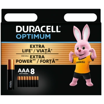 DURACELL baterijas Optimum AAA 8 gab