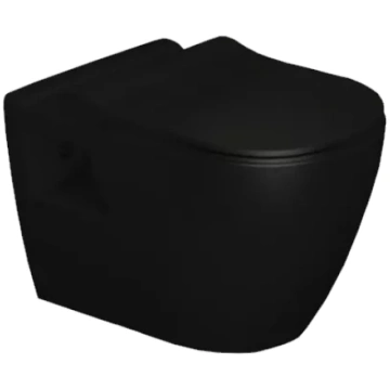 WC piekaramais pods RONDO ELEGANCE, melns, bez vāk