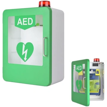 AED defibrilatora sienas skapis ar atslēgu un trau