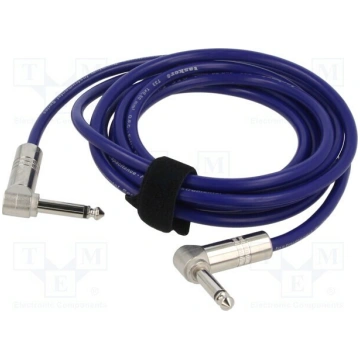 Cable; Jack 6.3mm 2pin angled plug,both sides; 3m;