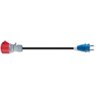 Adapteris no 3F uz 1F EVSE 3P16A -> Shucko EU kabe